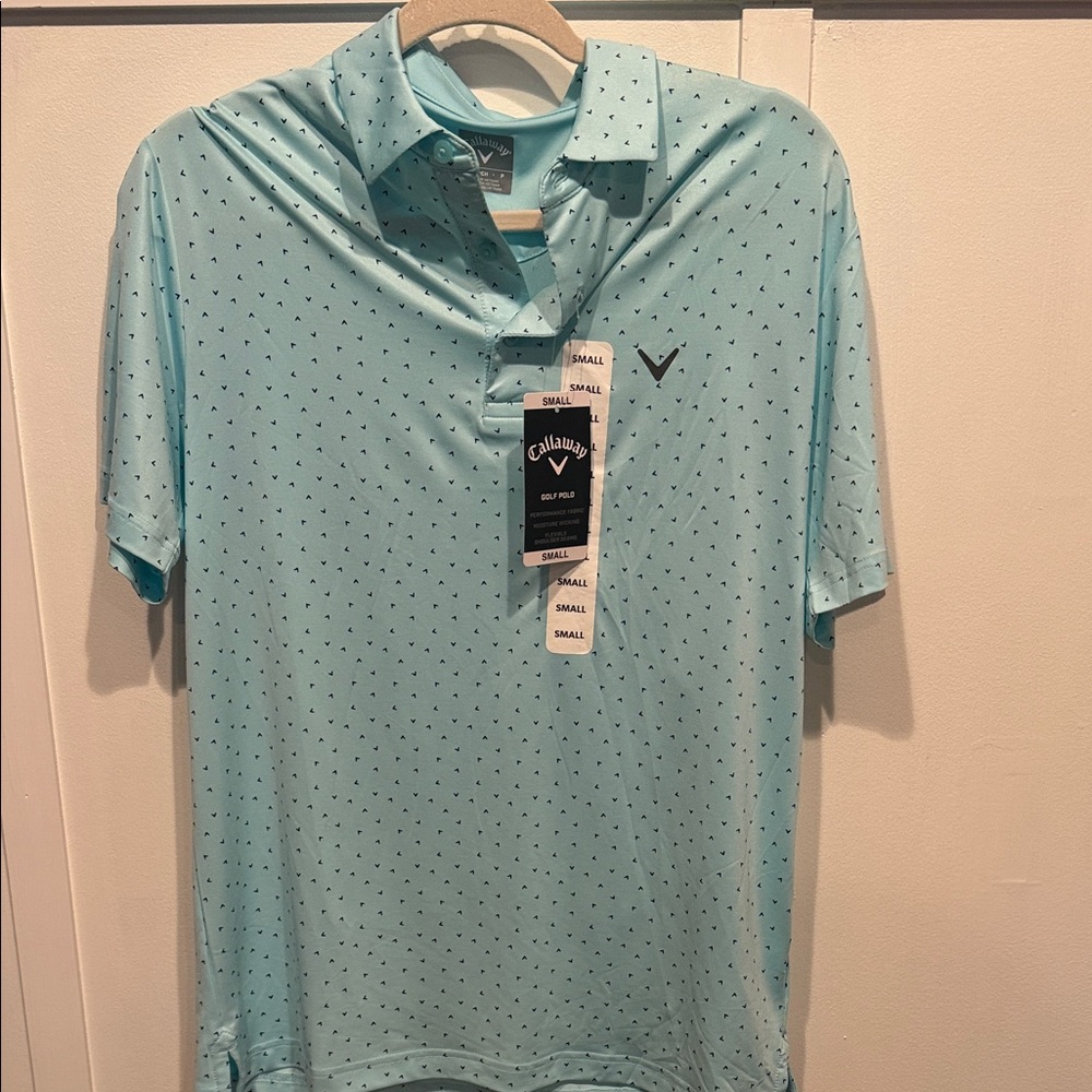 Men’s Callaway Light Aqua Short-Sleeve Polo  golf shirt